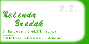 melinda bredak business card
